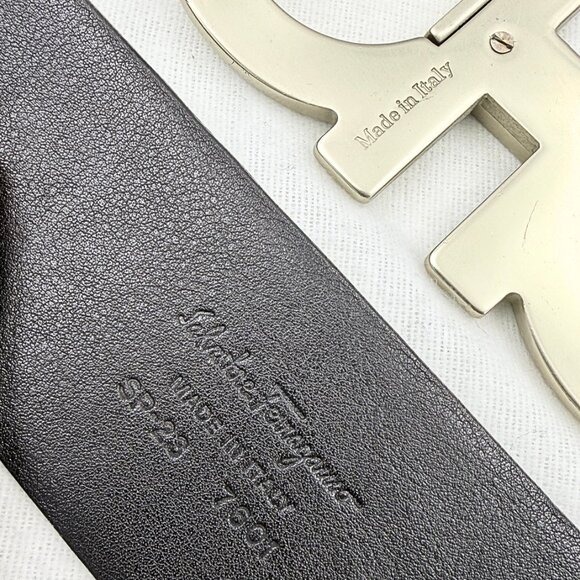Salvatore Ferragamo Gancini-Buckle Reversible Gray Leather Belt main image 9